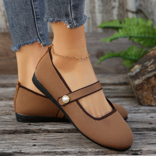 Spring Mary Jane Knit Flats