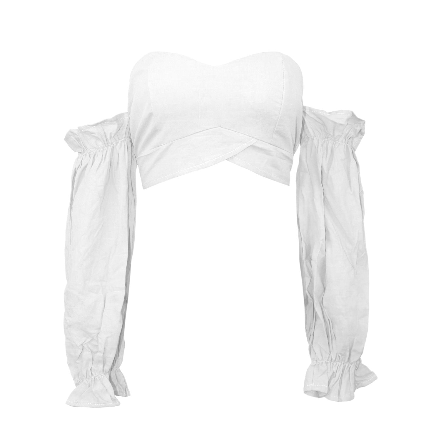 Women's slotted shoulder, crop top, sexy short top women