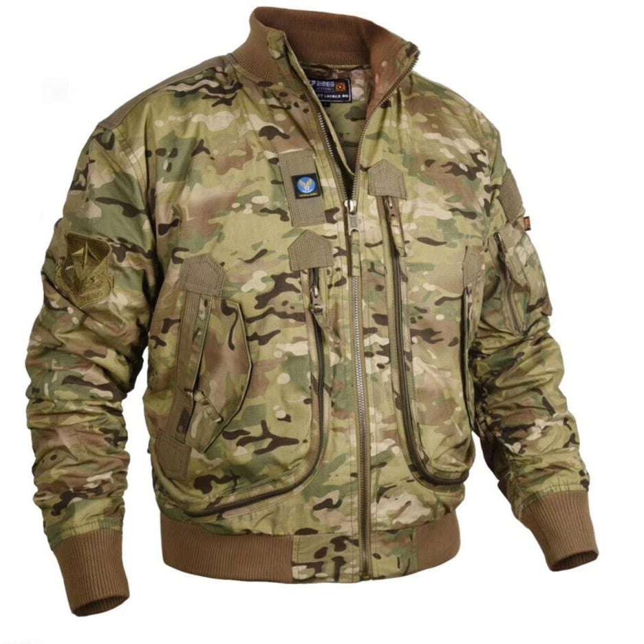 Mens Air Force Pilot Baseball Jacket  Tactical Stand Collar Leader Fan Coat