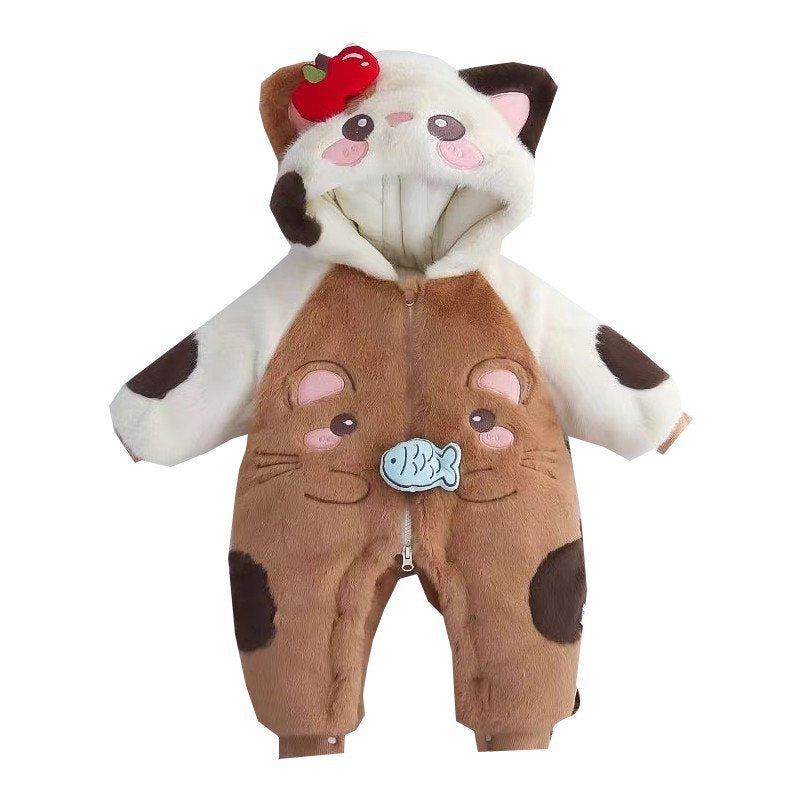 Fluffy Winter Jumpsuit for Infants