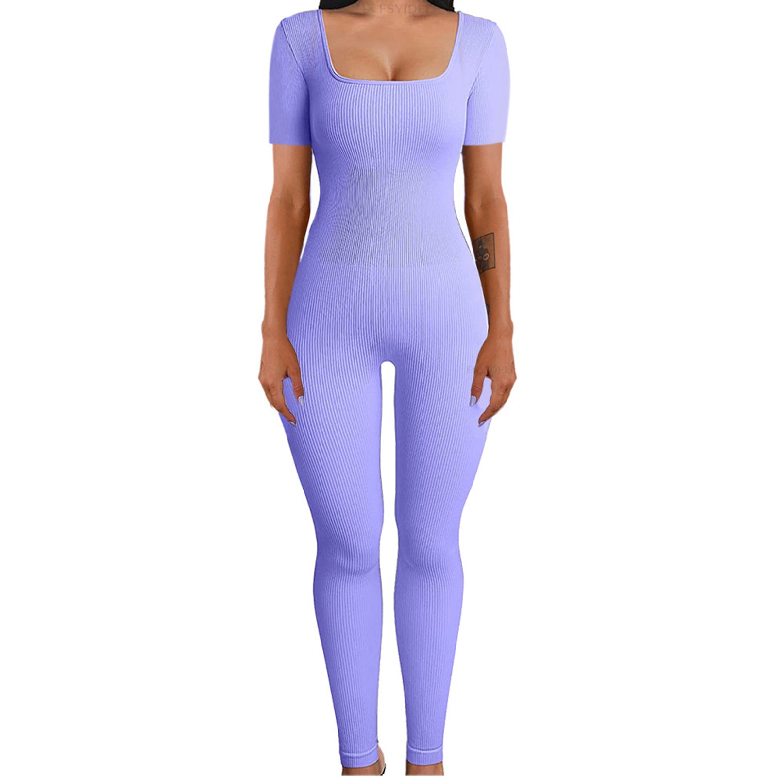 Women's Sexy Square Neck Slim-Fit Jumpsuit
