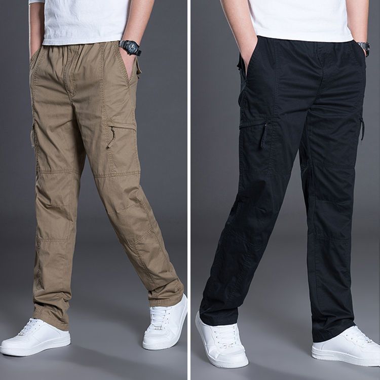 Mens Loose Multi-Pocket Cargo Pants