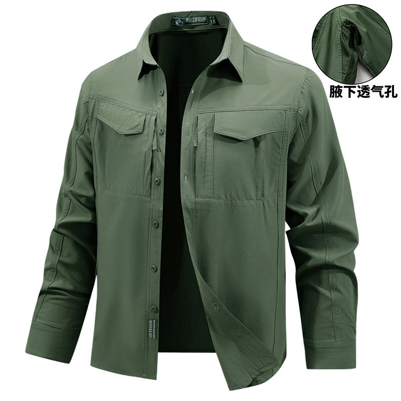 Quick-Dry Stretch Tactical Long-Sleeve Shirt