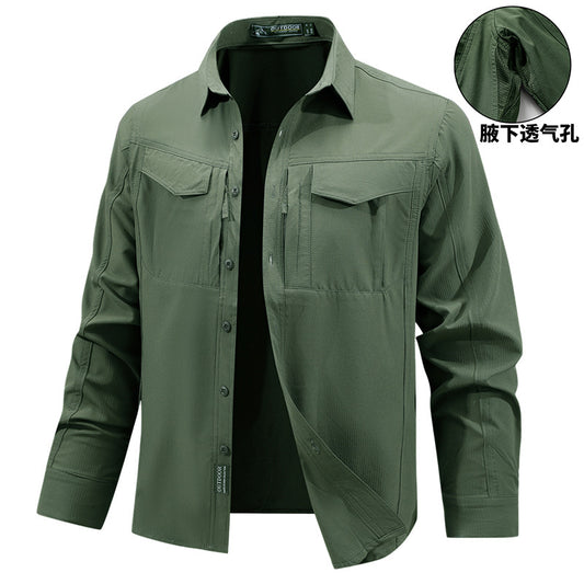 Quick-Dry Stretch Tactical Long-Sleeve Shirt