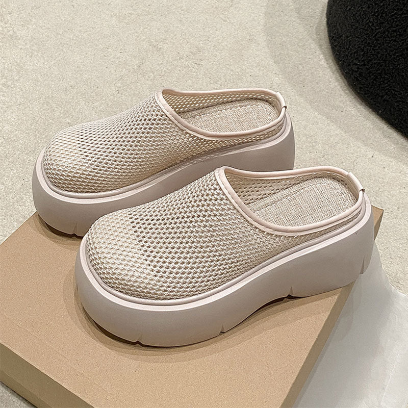 Flatcake Thick-Sole Mary Jane Flip-Flop Mules
