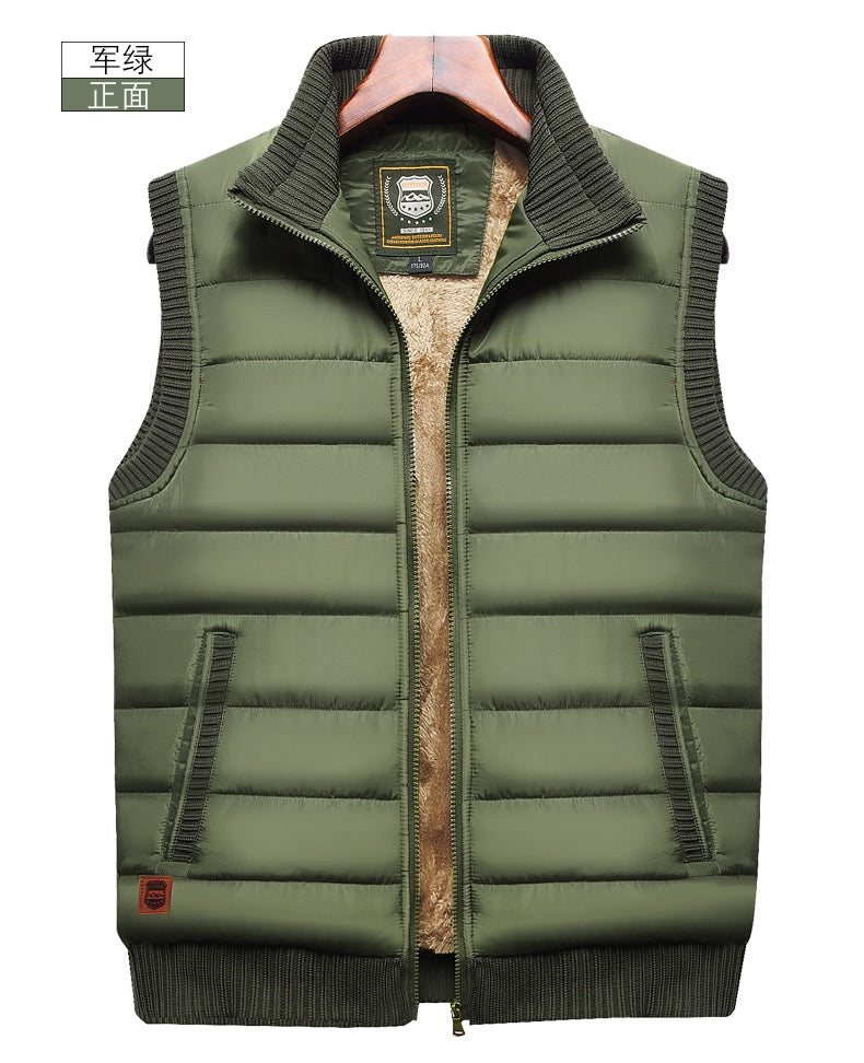 Men's Winter Plush Vest  Warm, Windproof, Loose Fit