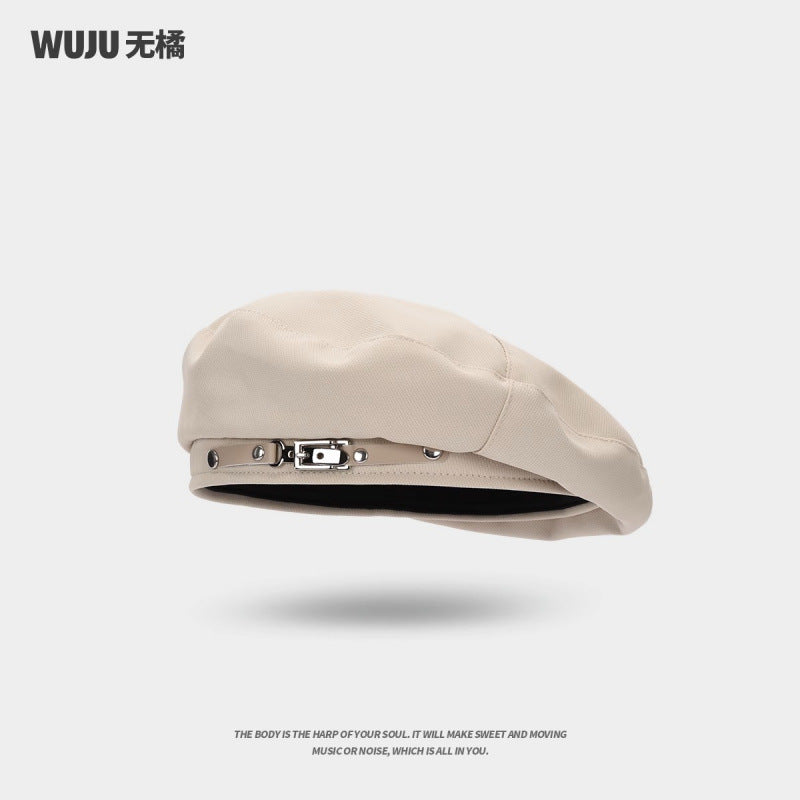 Trendy Internet-Celebrity Beret  Womens Thin Black Painter Hat