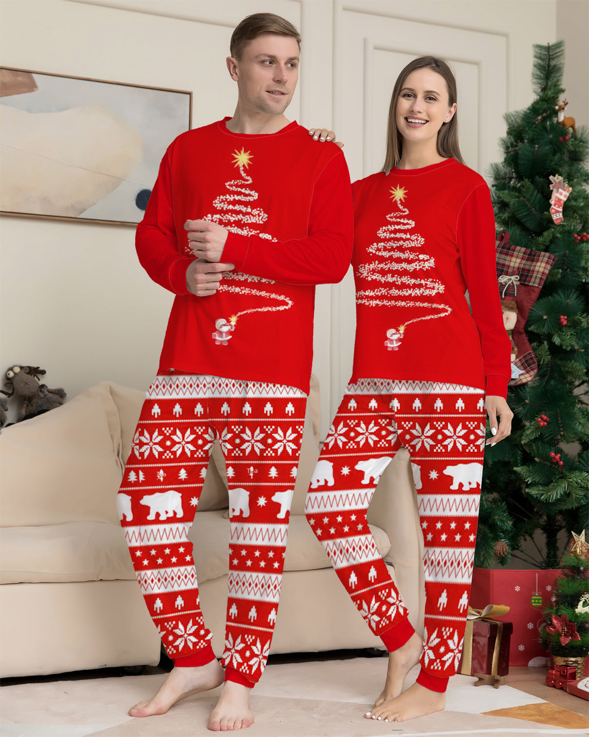 Santa's Family Festive Pajama Set