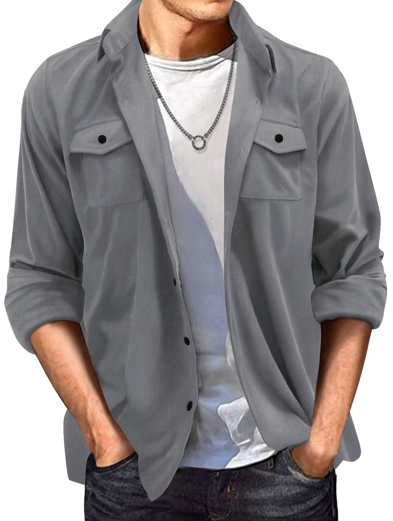 Casual Jacket  European & American Style, Loose Fit, Spring/Autumn