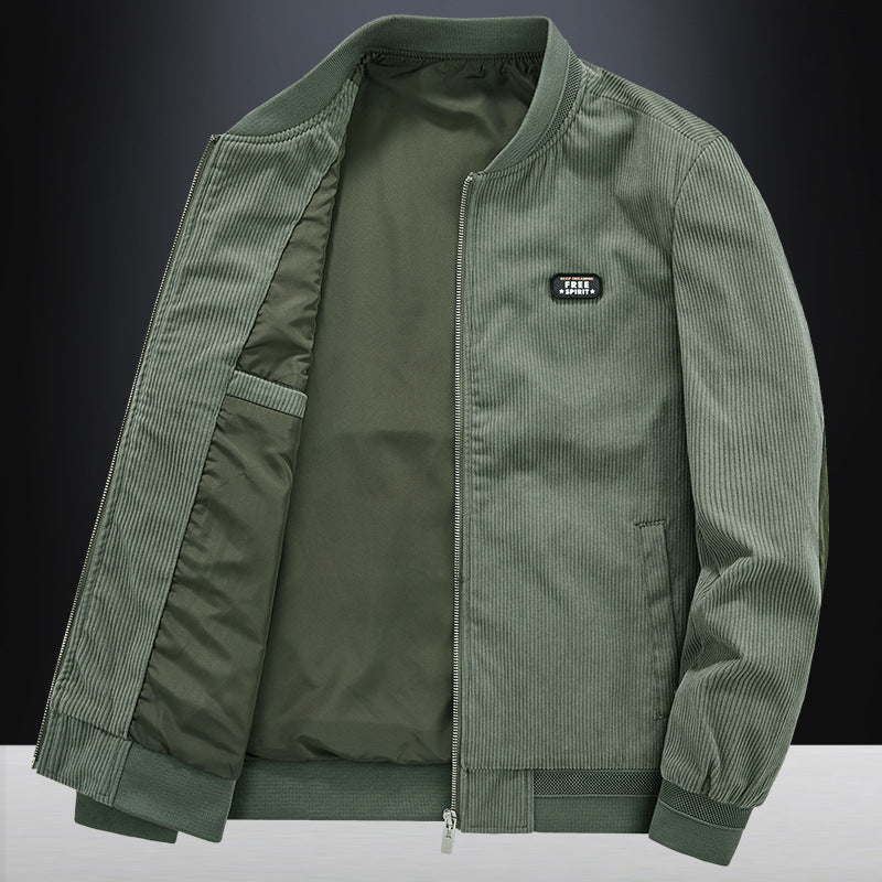 Men's Plus Size Loose-Fit Corduroy Jacket