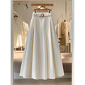 Off-White Pleated Midi Skirt