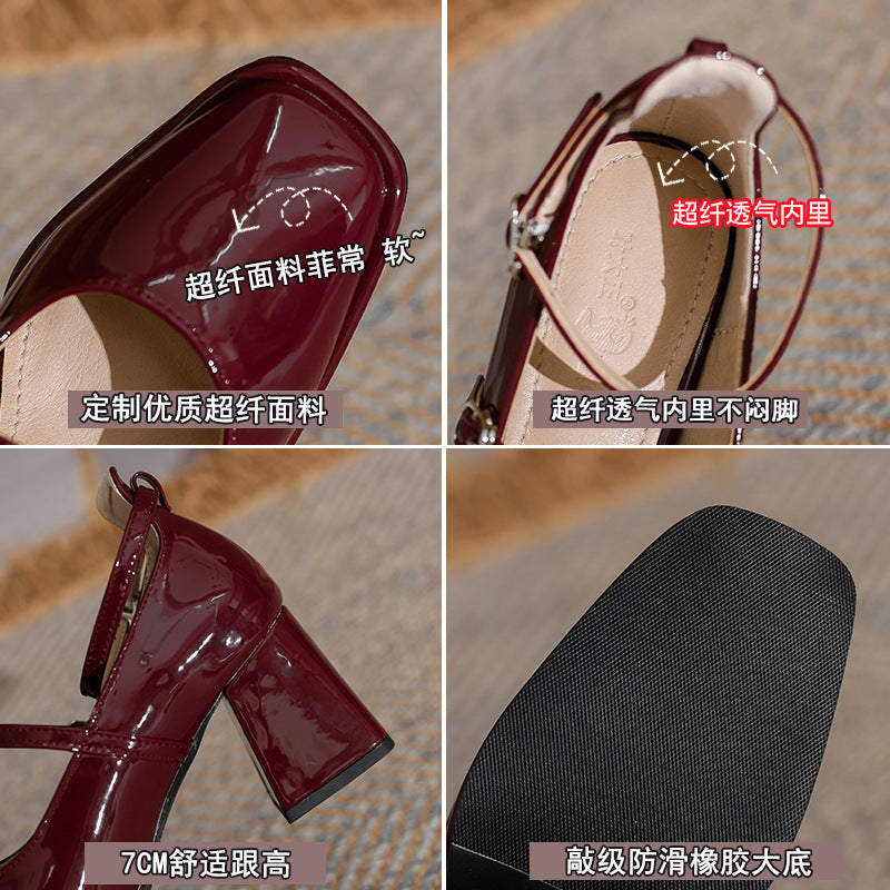 Womens Patent Leather Red Wedding Heels