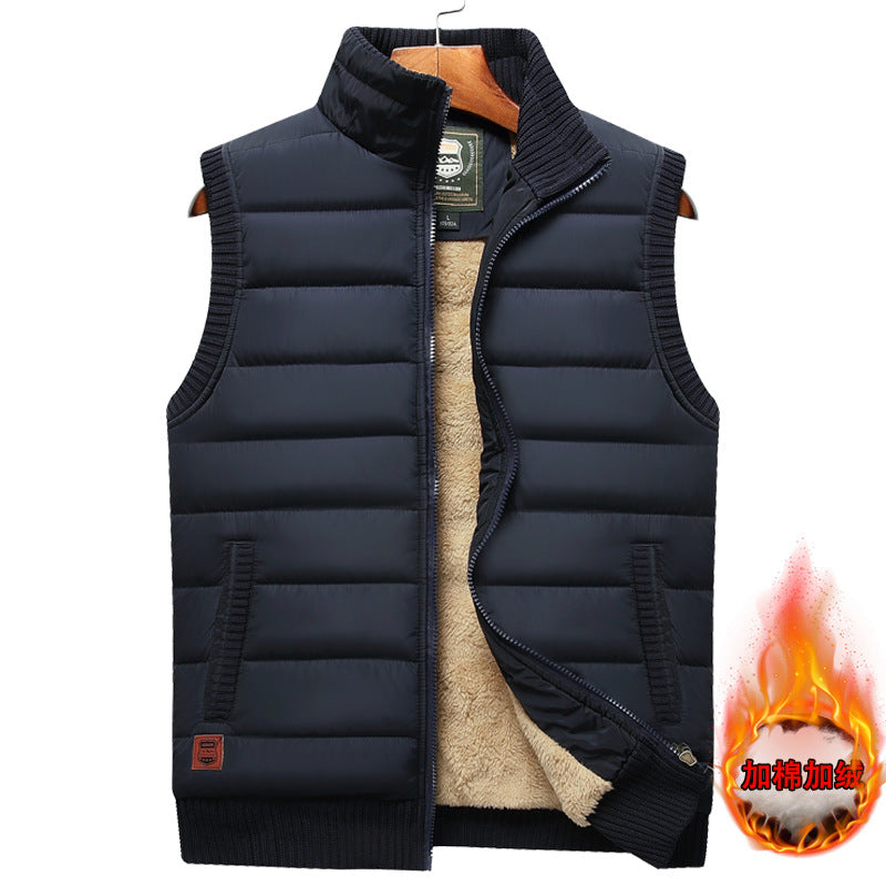 Men's Winter Plush Vest  Warm, Windproof, Loose Fit