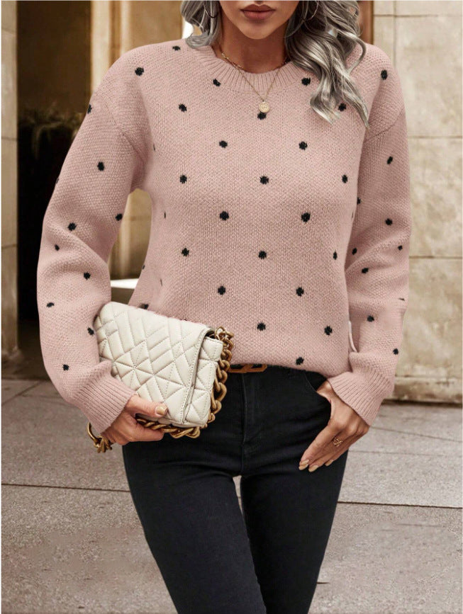 Cross-Border Fashion Women's Round Neck Sweater