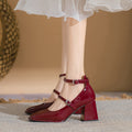 Womens Patent Leather Red Wedding Heels