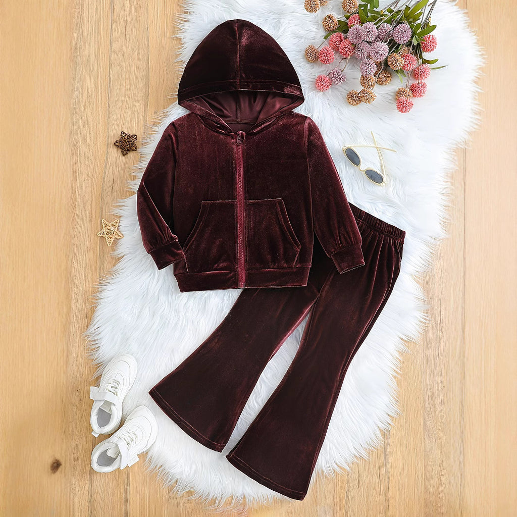 Kids' Velvet Tracksuit Set