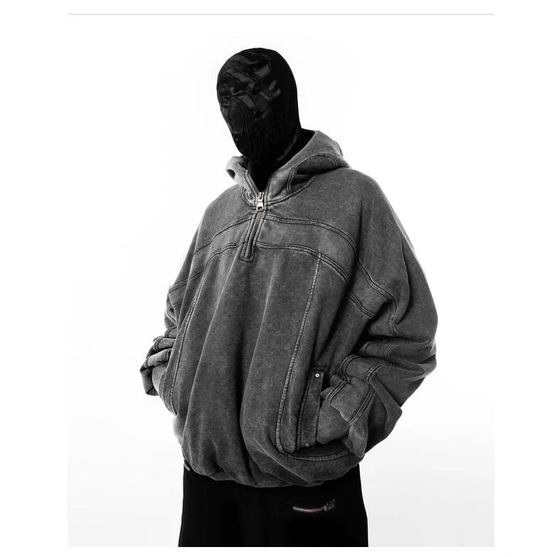 Full-Zip Eye-Hole Hoodie  Men's  Streetwear (On Hand)