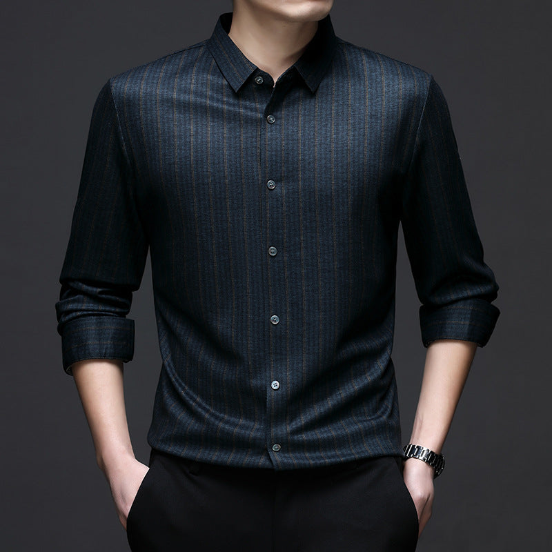 Vertical Stripe Button-Up  Midnight Edition