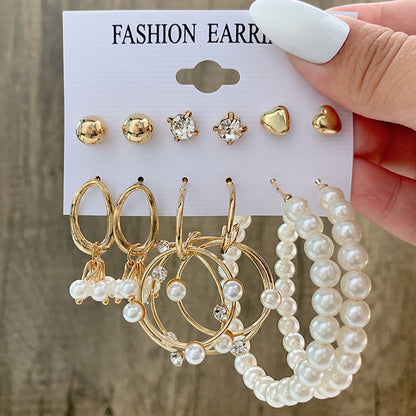 Creative French retro gold earrings set