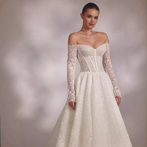 Bandeau main bride trail french style wedding dress