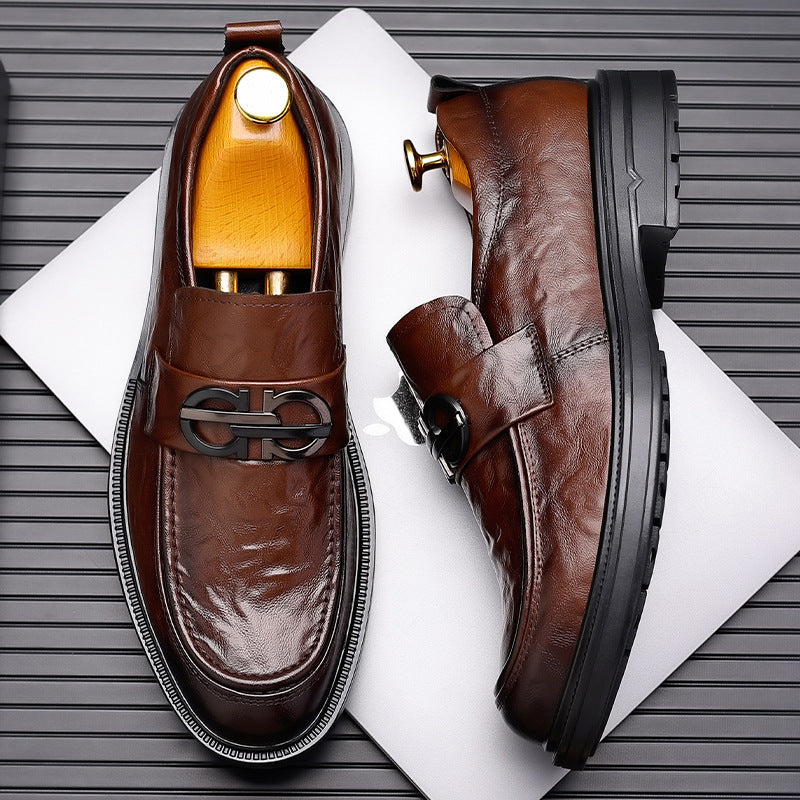 Men's Genuine Leather Slip-On Dress Shoes