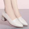 Casual Leather Work Shoes for Women  Block Heel & Soft Sole