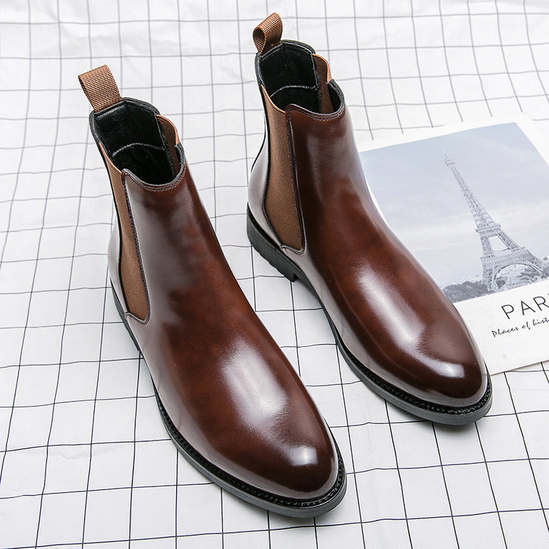 Men's Korean Style High-Top Leather Boots