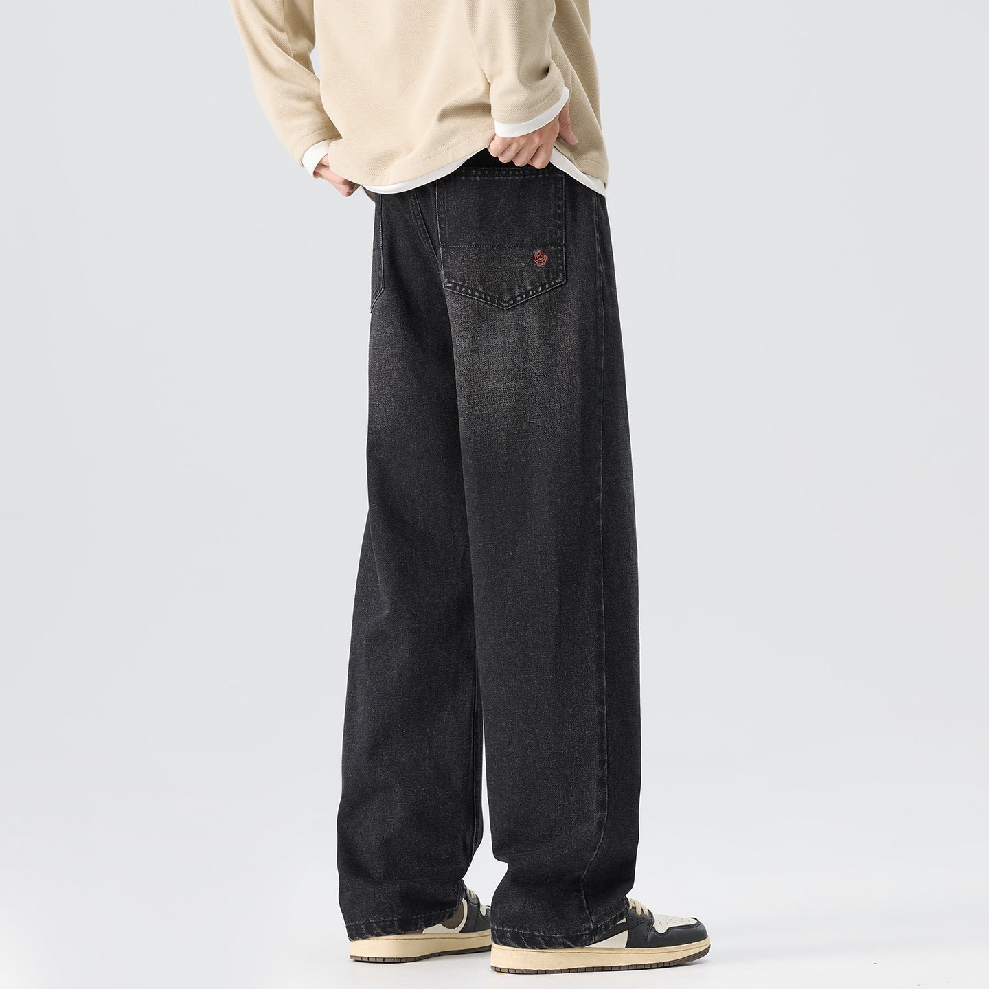 Men’s Loose Wide-Leg Straight Jeans