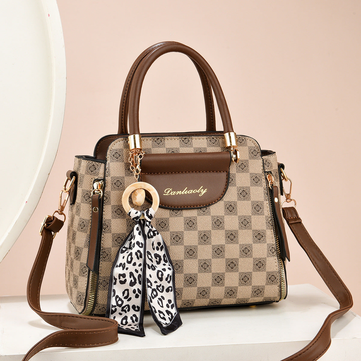 Retro Texture Silk Scarf Shoulder Bag