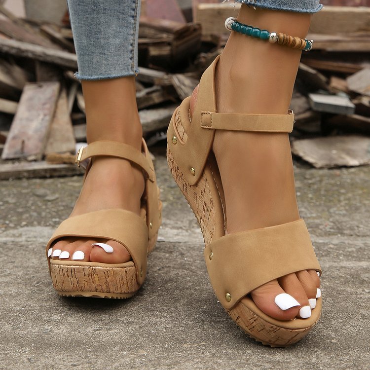 Wedge Roman Sandals for Women  Summer 2023 Thick Sole High Heel Strap Sandals