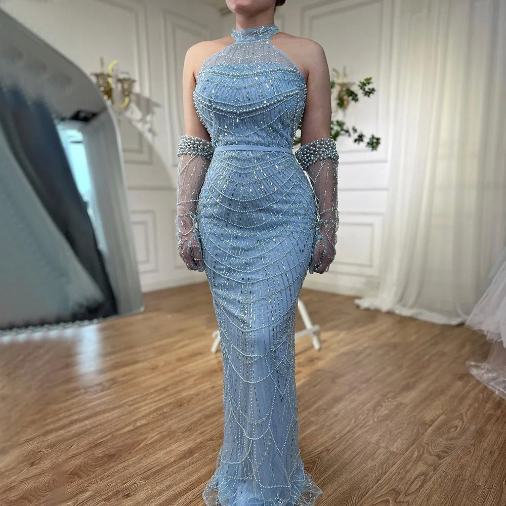 Elegant Dubai Pearl Light Luxury Gown