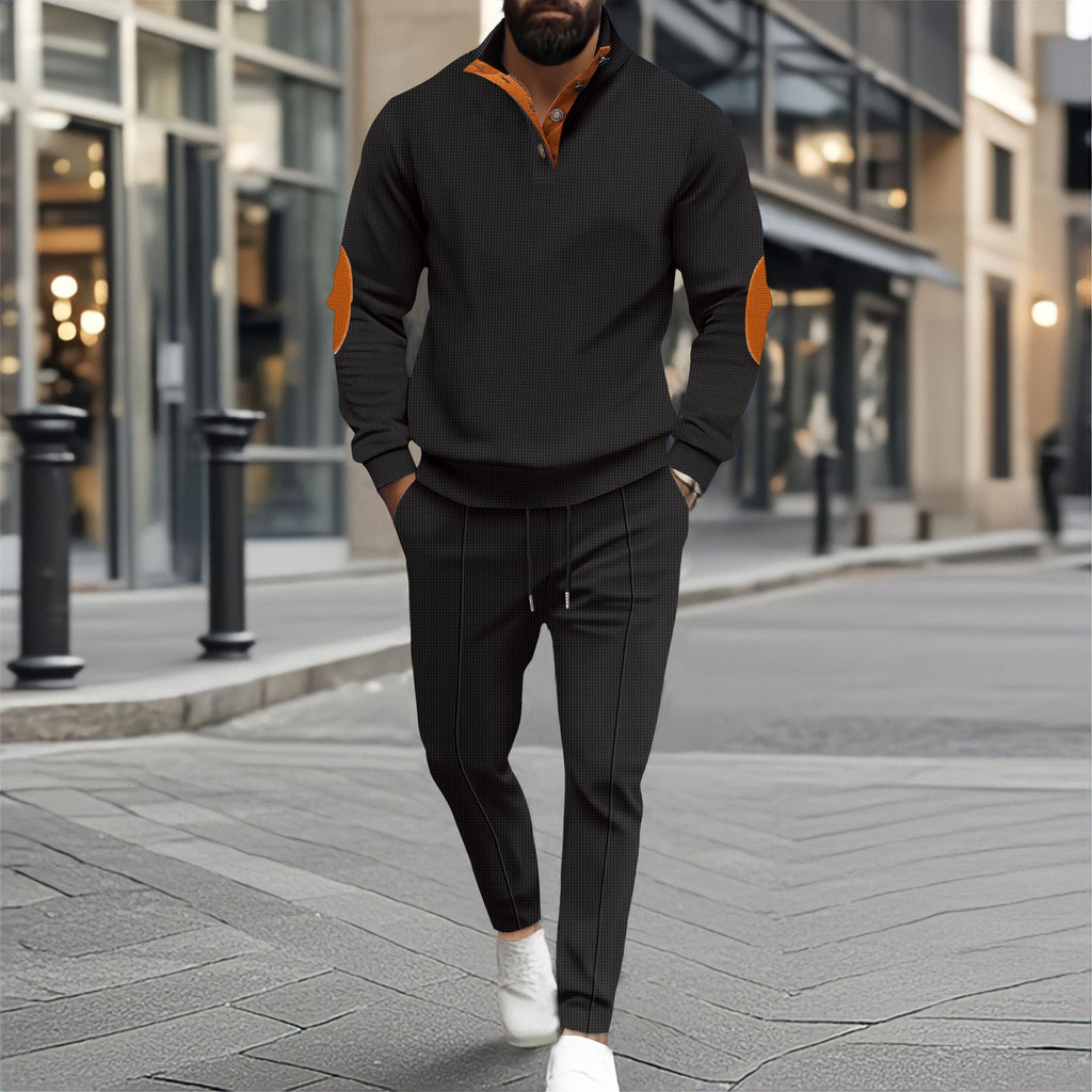 Men's Half-Zip Waffle Sweatshirt Set (On Hand)