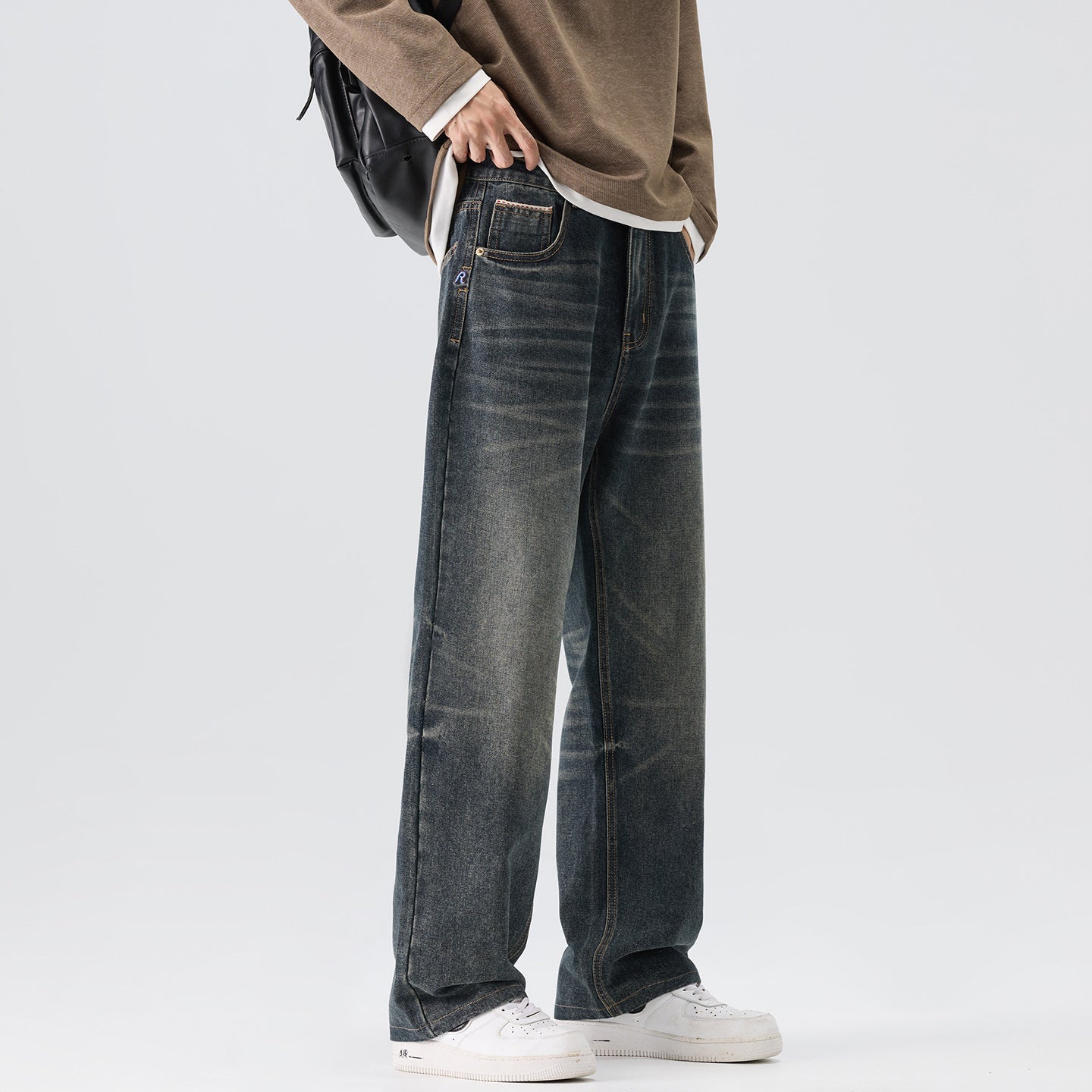 Men’s Loose Wide-Leg Straight Jeans
