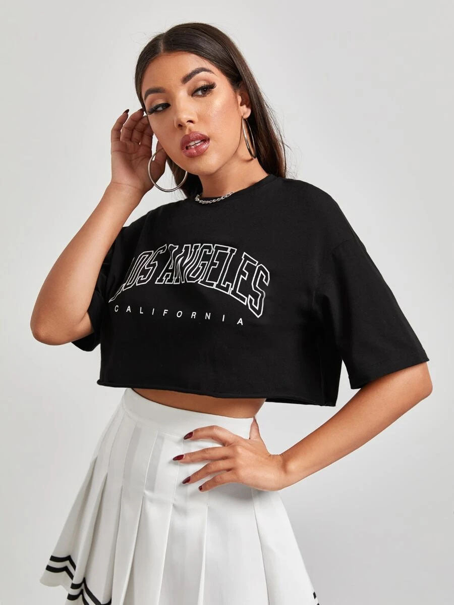 Letter short-sleeved T-shirt