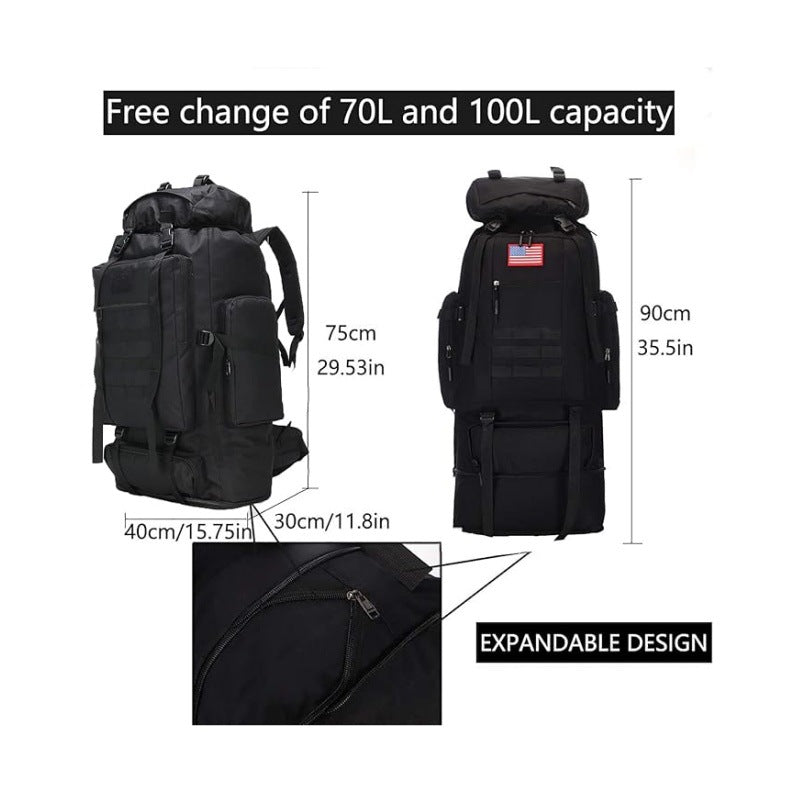 Tactical Mountaineering Backpack  Large Capacity Multi-Compartment Travel Bag