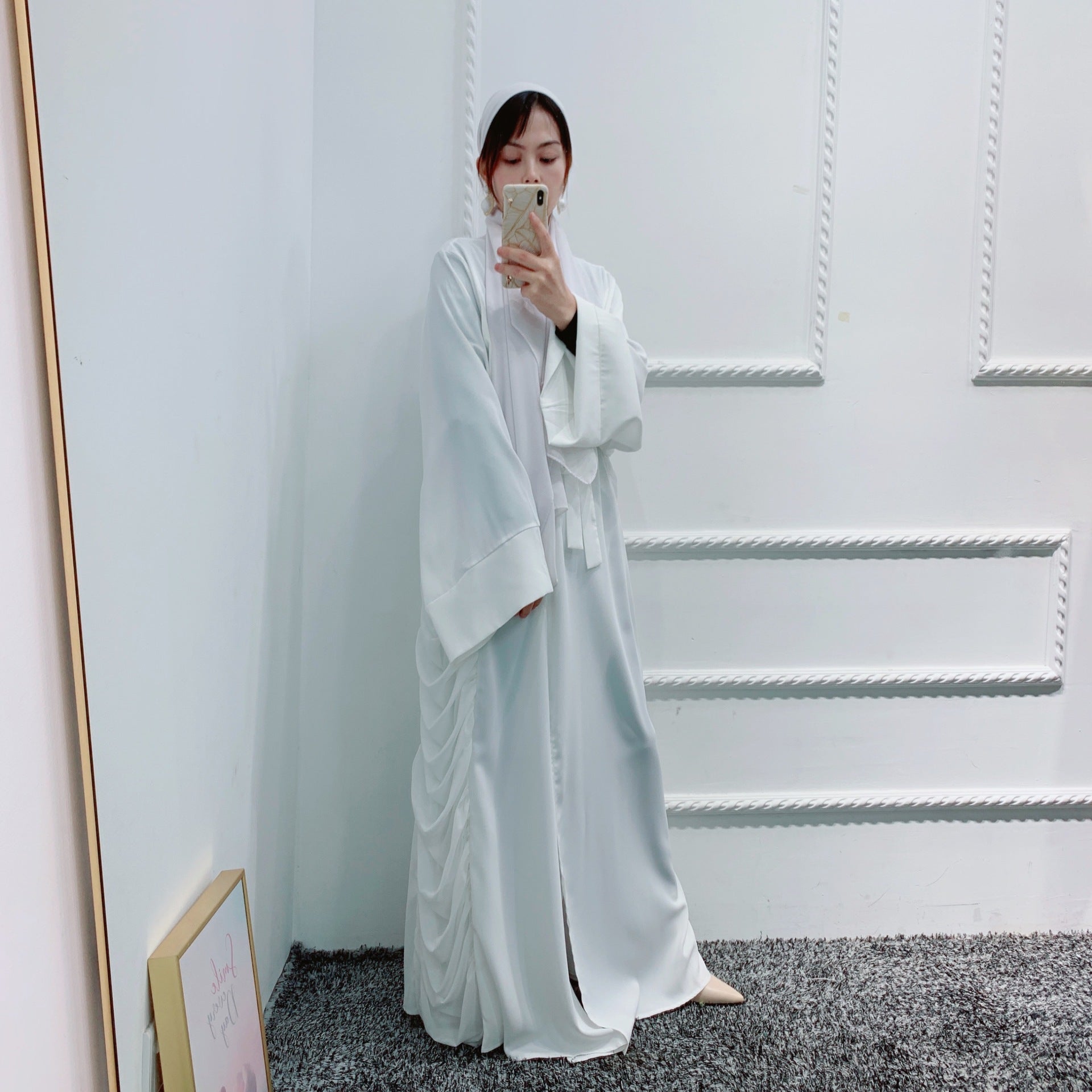 Solid Color Flowing Tie Long Dress
