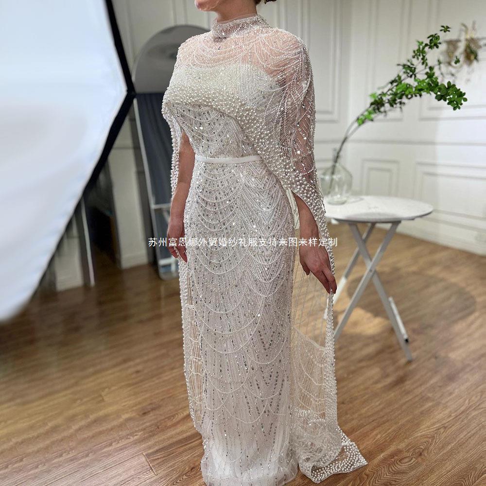 Elegant Dubai Pearl Light Luxury Gown