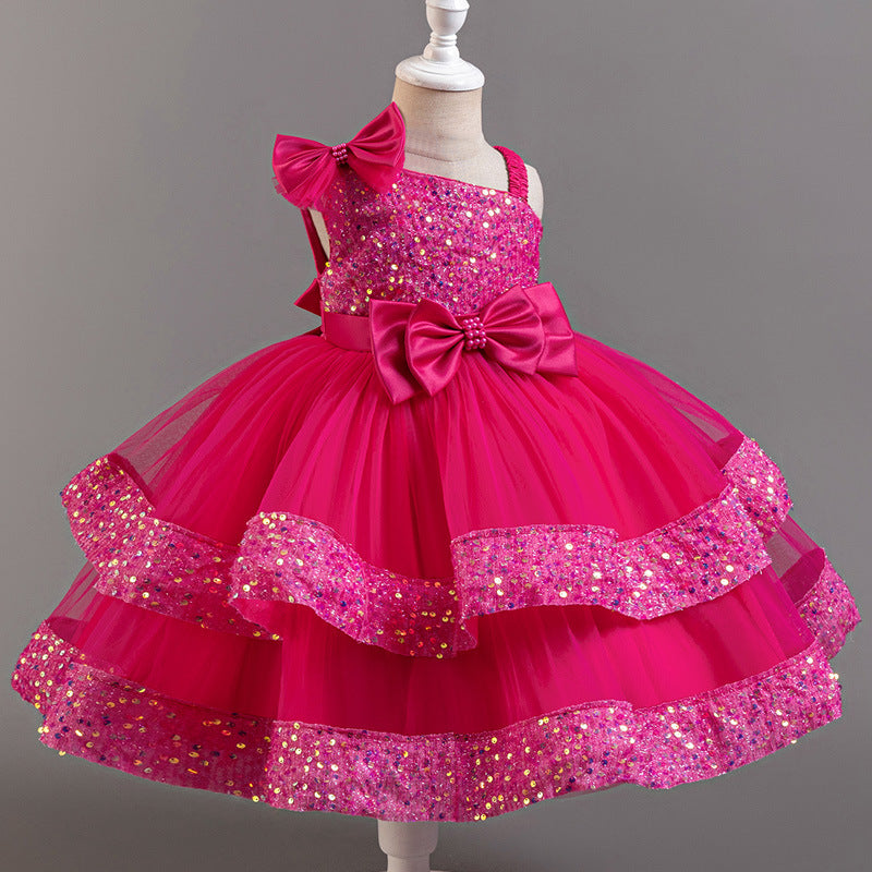 Sparkling Tiered Mesh Party Dress