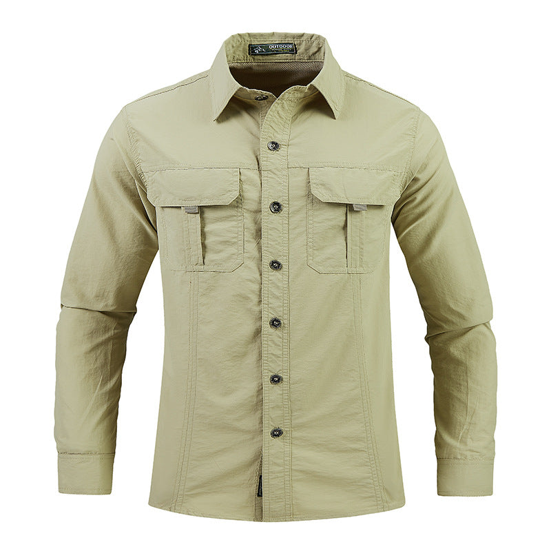 Mens Spring & Summer Quick-Dry Long-Sleeve Outdoor Shirt