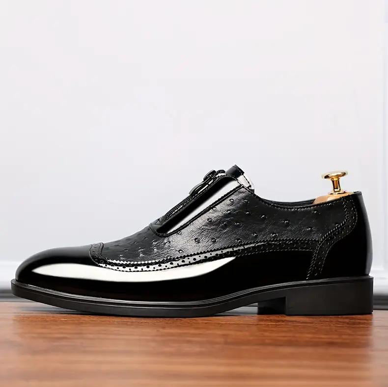 Mens Pointed Toe Leather Chelsea Shoes