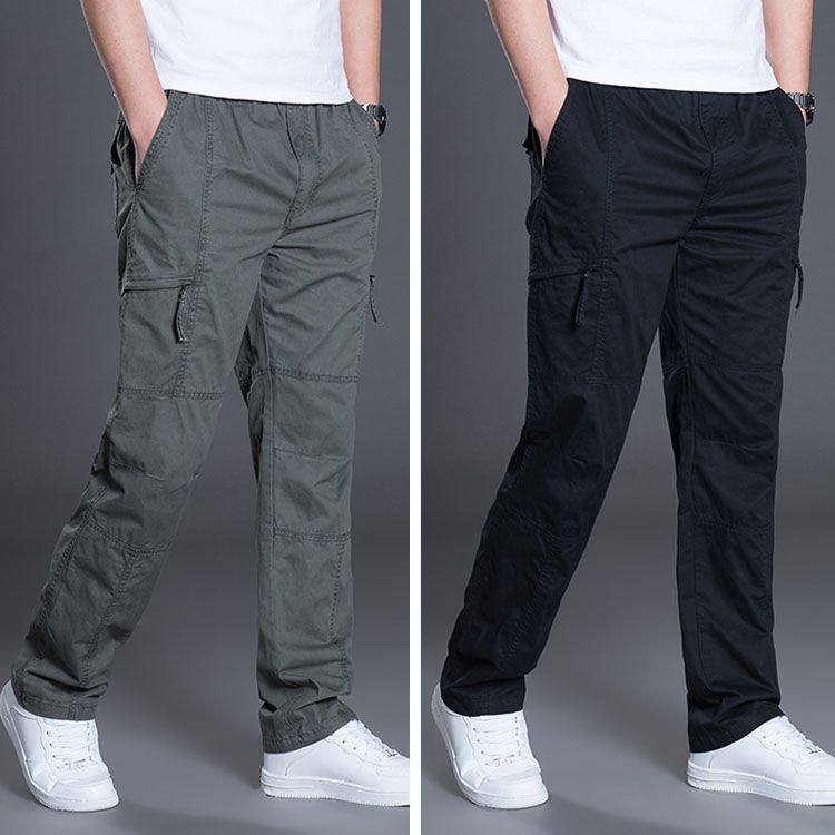 Mens Loose Multi-Pocket Cargo Pants