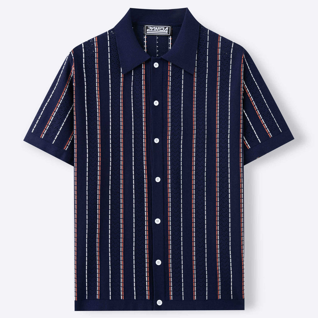Summer Striped Knit Polo