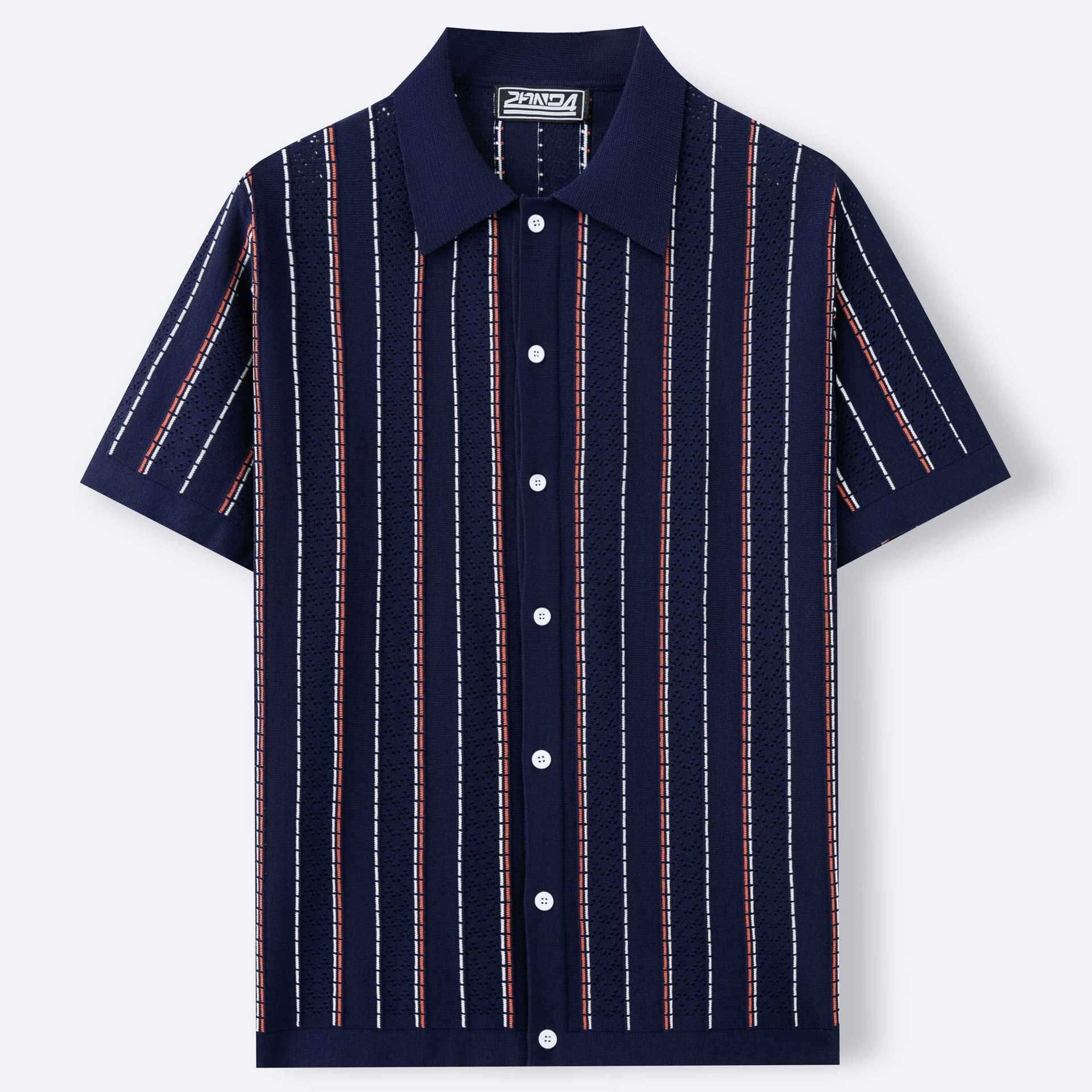 Summer Striped Knit Polo