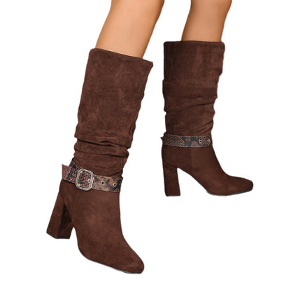 Versatile women's high heel one-kick boots