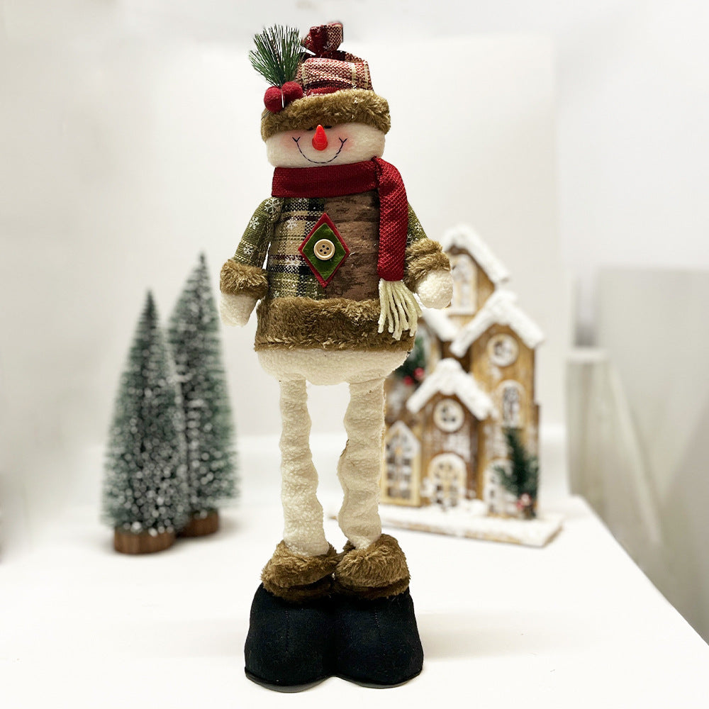 Retro Snowflake Plaid Cloth Doll Ornament