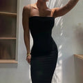 Spring and summer new suspender temperament long skirt slim dress