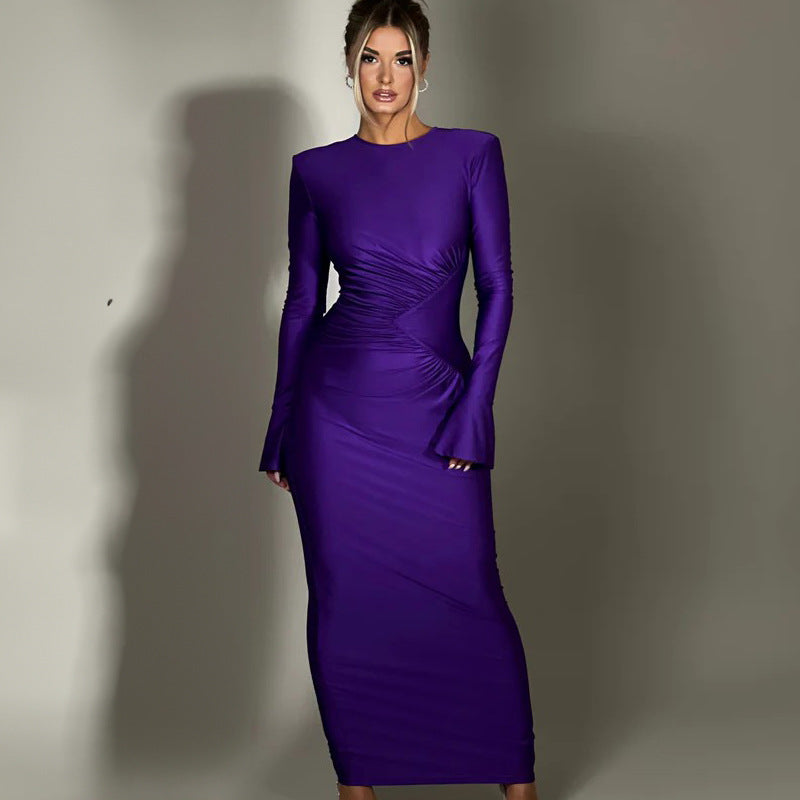 Stylish Slim-Fit Long-Sleeve Dress: Across Collection
