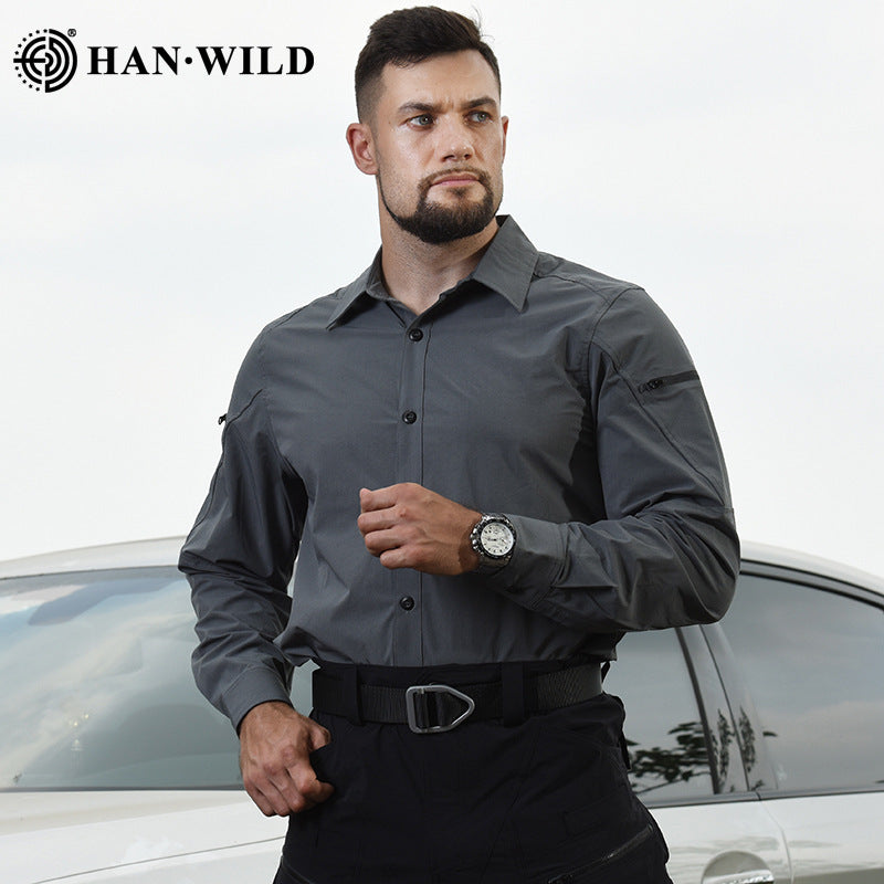 Hanye Men's Tactical Quick-Dry Shirt | Breathable Urban & Outdoor Slim Top