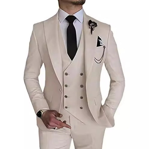 Men's Slim Fit 3-Piece Suit - Formal Wedding, Prom, Banquet Party Suit