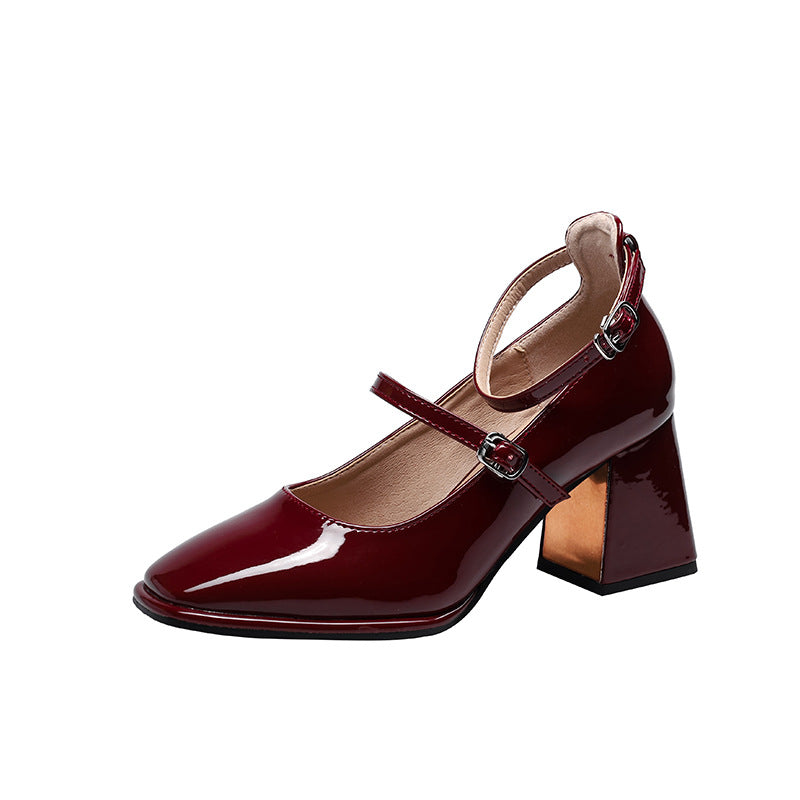 Womens Patent Leather Red Wedding Heels